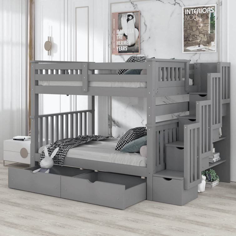 Harriet Bee Eridano Full Over Full Solid Wood Standard Bunk Bed by
